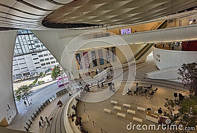 Hong Kong West Kowloon Cultural District Xiqu Centre Chinese Opera House Theatre Entertainment Performance Concert Interior Design Editorial Stock Photo