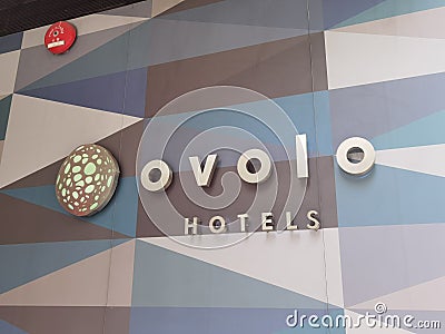 Hong Kong Wong Chuk Hang Ovolo Hotel Architecture Exterior Signage Sign AI Technology Wifi Room Space Stylish Design Facility Editorial Stock Photo