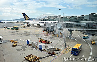 Hongkong Airport building and facilities Editorial Stock Photo