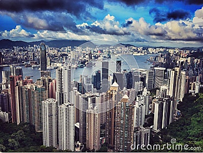 Hongkong Skyline Editorial Stock Photo