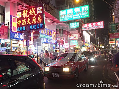 Hongkong Street life, Busy intersections Editorial Stock Photo