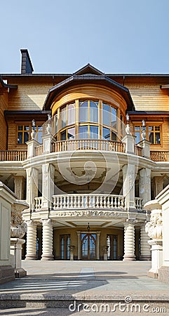 Honka residence building in Mezhyhirya park at Novi Petrivtsi near Kyiv Ukraine Stock Photo