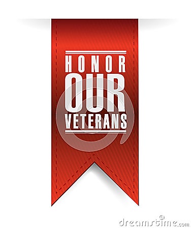 honor our veterans hanging sign illustration Cartoon Illustration