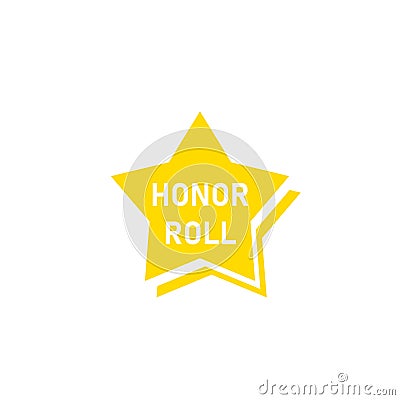 Honor Roll achievment star icon Vector Illustration