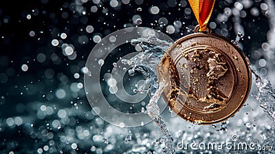Honorable Winners medal Business Symbol Horizontal Illustration. Stock Photo