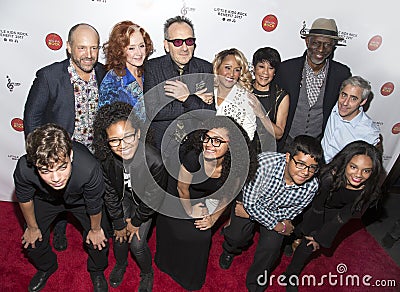 Michael Dorf, Bonnie Raitt, Elvis Costello, Darlene Love, Bettye LaVette, and Keb`Mo` Editorial Stock Photo