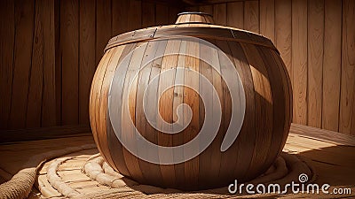 Honoring National Tequila Day with a Captivating Tequila Barrel Photograph.AI Generated Stock Photo