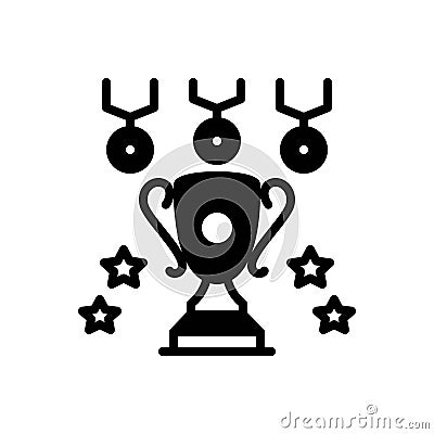 Black solid icon for Honors, pride and award Vector Illustration