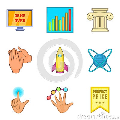 Honourable mention icons set, cartoon style Stock Photo