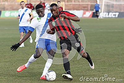 Honved vs. MTK OTP Bank League football match Editorial Stock Photo