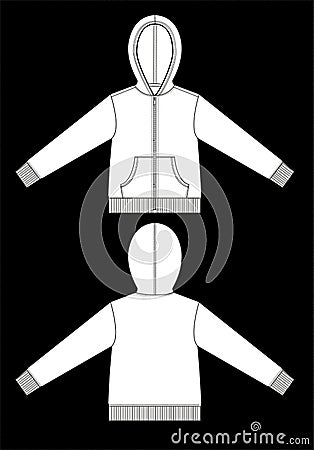 Hoodie garment sketch for fashion industry Vector Illustration