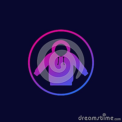 Hoodie icon in circle, vector Stock Photo