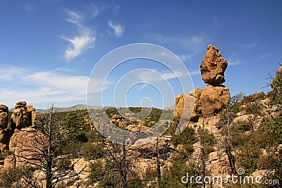 Hoodoo Formations in Chiricahua National Monument, Arizona Stock Photo