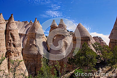 Hoodoo rock formations in Kasha-Katuwe Tent Rocks National Monument, New Mexico Stock Photo
