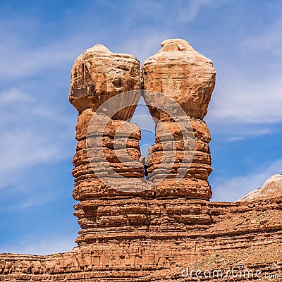 Hoodoo rock formations at utah park mountains Stock Photo