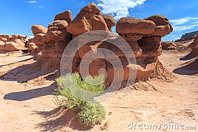 Hoodoo Rock pinnacles in Goblin Valley State Park Utah USA Stock Photo