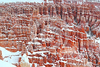 Hoodoos in Winter in Bryce Canyon National Park - Utah - USA Stock Photo