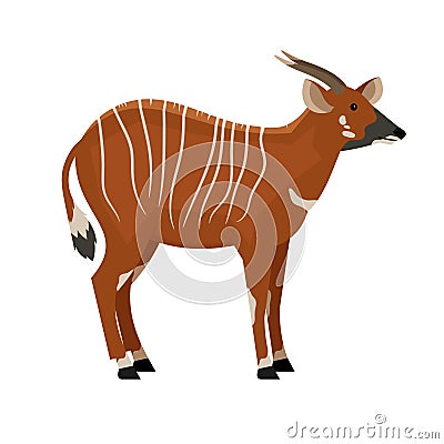 Hoofed animal with horns Vector Illustration