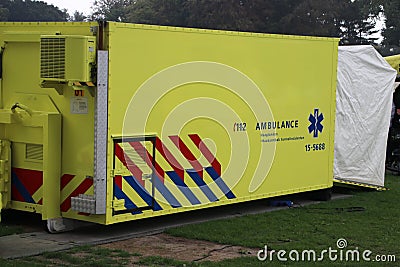 Hook arm container to be used at big incidents in tunnels Editorial Stock Photo