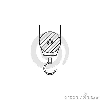 a hook from a construction crane icon. Element of measuring instruments for mobile concept and web apps. Thin line icon for websi Stock Photo