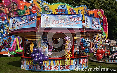 Hook a duck fairground games Editorial Stock Photo