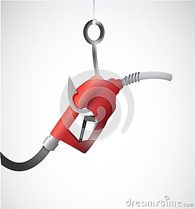 Hook and gas pump illustration design Cartoon Illustration