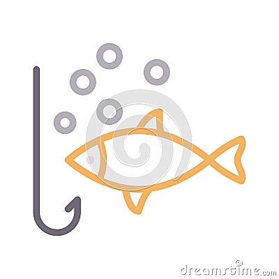 Hook colour line vector icon Vector Illustration