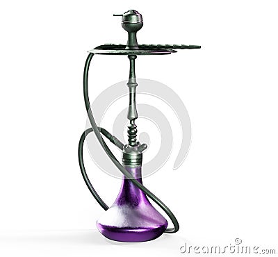 Hookah on a beautiful oriental background, smoke 3d render Stock Photo