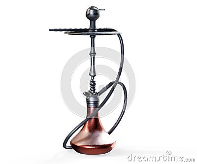 Hookah on a beautiful oriental background, smoke 3d render Stock Photo