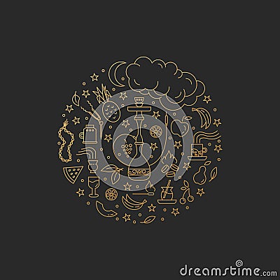 Hookah circle concept Vector Illustration