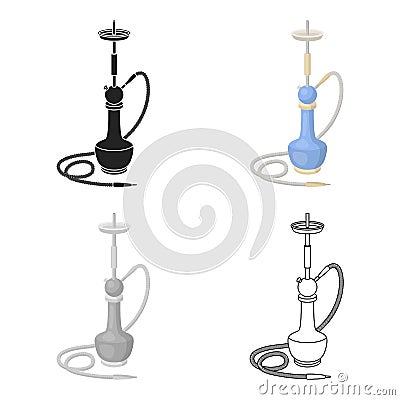 Hookah icon in cartoon style isolated on white background. Turkey symbol stock vector illustration. Vector Illustration