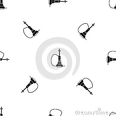 Hookah pattern seamless black Vector Illustration