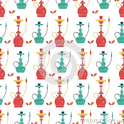 Hookah seamless pattern Vector Illustration