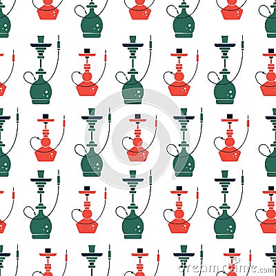 Hookah seamless pattern Vector Illustration