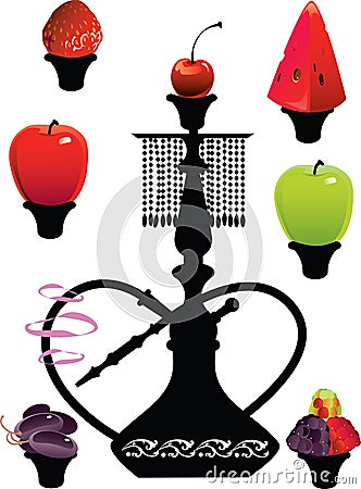 Hookah set Vector Illustration