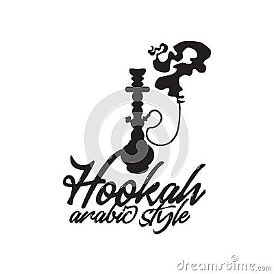 Hookah shisha arabic smoke logo design Vector Illustration