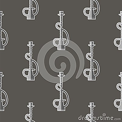 Hookah Silhouette Seamless Pattern Vector Illustration