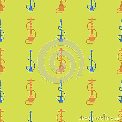 Hookah Silhouette Seamless Pattern Vector Illustration