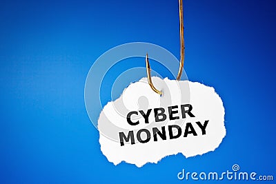 Hooked On Cyber Monday Sale Concept Stock Photo