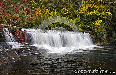 Falls Autumn Waterfalls Dupont State Forest NC Fall Foliage Stock Photo