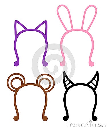 Hoop on head set illustration hoop ears Cartoon Illustration