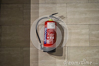 Hooseki fire Extinguisher APAR, indonesia Editorial Stock Photo