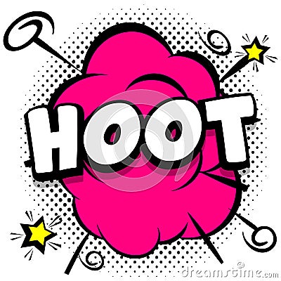 hoot Comic bright template with speech bubbles on colorful frames Vector Illustration