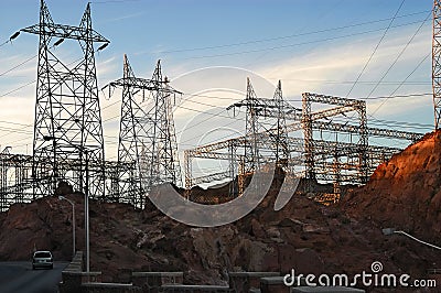 The Hoover Dam power plant Stock Photo