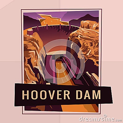 hoover dam. Vector illustration decorative design Vector Illustration