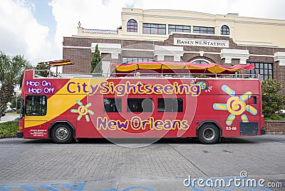 Hop On Hop Off City Sightseeing Tour Bus, New Orleans Editorial Stock Photo