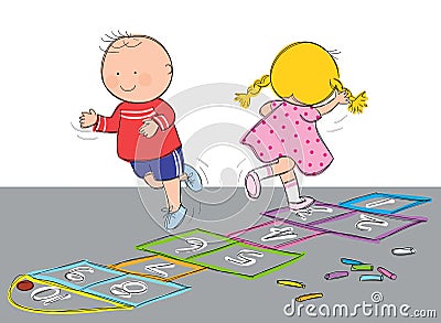 Hopscotch Vector Illustration