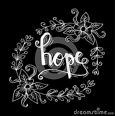 HOPE hand lettering. Vector Illustration