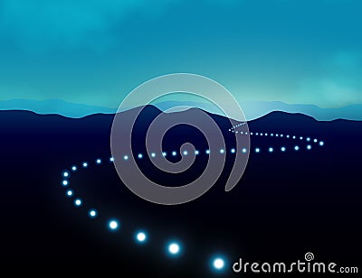 Hope Journey to Success on Long Winding Road Concept Stock Photo