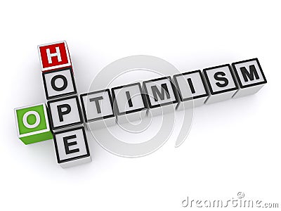 Hope optimism word block Stock Photo